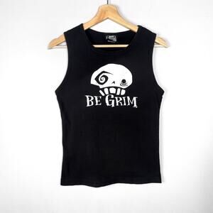 Vintage Junk Food Gris Grimly Be Grim Black Tank Top Size XL Mall Goth Y2K Tops